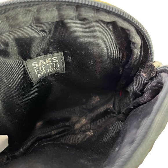 Saks Fifth Avenue Logo Full Zip Coin Purse Plastic Full Zip Cosmetic Bag Tote - Picture 14 of 16